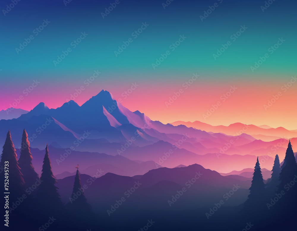 sunrise in mountains