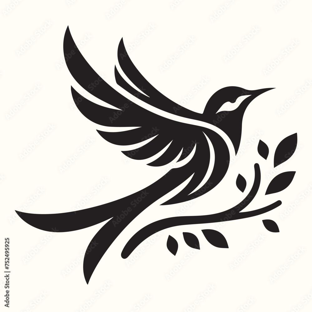 Obraz premium Bird Silhouette Illustration Vector Design