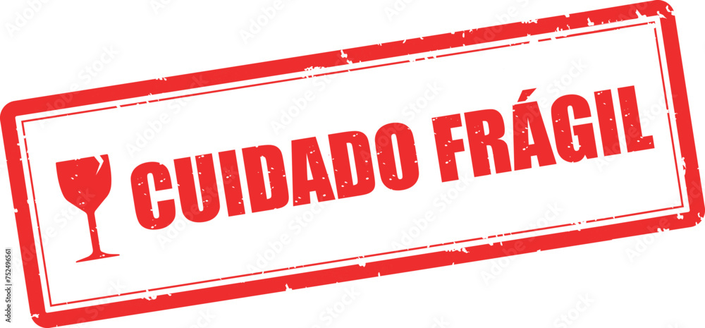 cuidado frágil etiqueta
