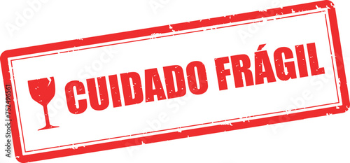 cuidado frágil etiqueta