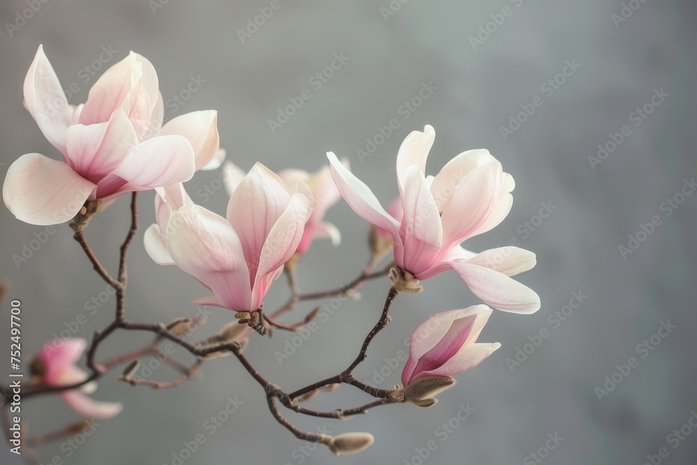Obraz premium Beautiful blooming Magnolia branch, the arrival of spring