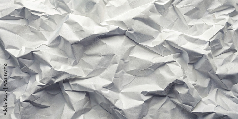 Crumpled white paper background..