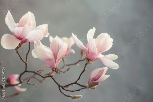 Beautiful blooming Magnolia branch  the arrival of spring