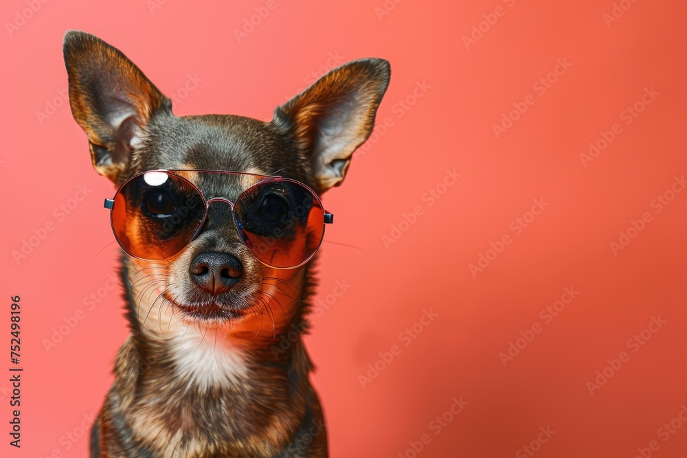 Hip Hound in Sunglasses: Canine Coolness, AI Generative
