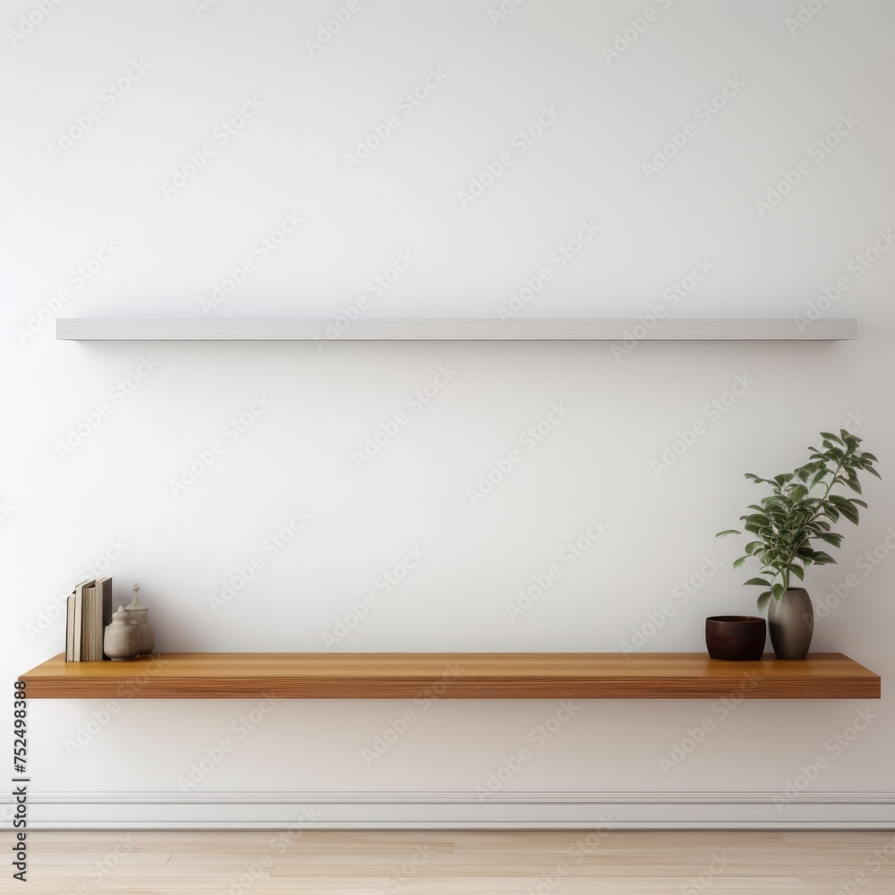 Shelf tv in modern empty room,minimal Shelf tv in modern empty room,minimal