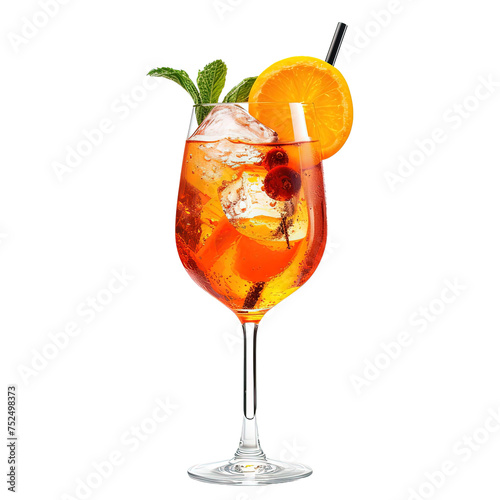 Spritz cocktail on white or transparent background