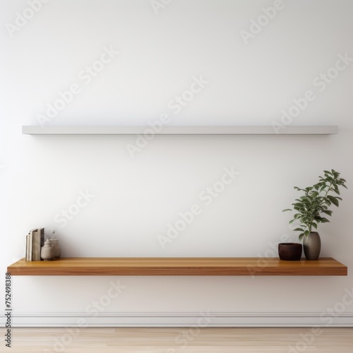 Shelf tv in modern empty room,minimal © Rehman