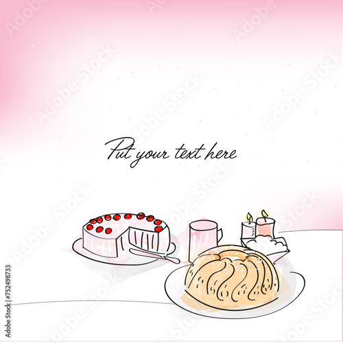 Einladung zum Geburtstag oder Kaffeekränzchen, cafe - Speisekarte, oder background 