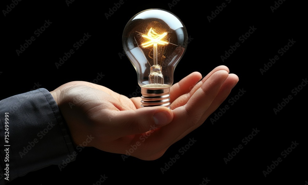 © Miodrag - Hand holding a glowing light bulb against a dark background, symbolizing ideas and innovation. © Miodrag - Hand holding a glowing light bulb against a dark background, symbolizing ideas and innovation.