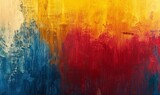 an abstract red, yellow, and blue background for a painting Generative AI