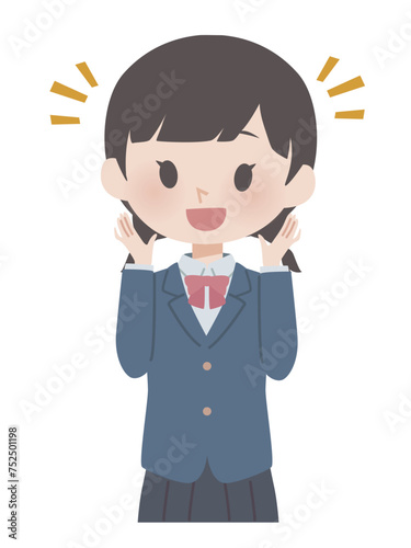 学生服・制服の女子　呼びかけ
