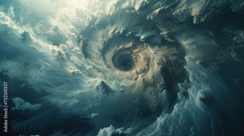 swirling tornado depicted with dynamic 3D effects. photo