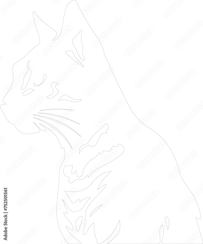 Egyptian Mau Cat outline Egyptian Mau Cat outline