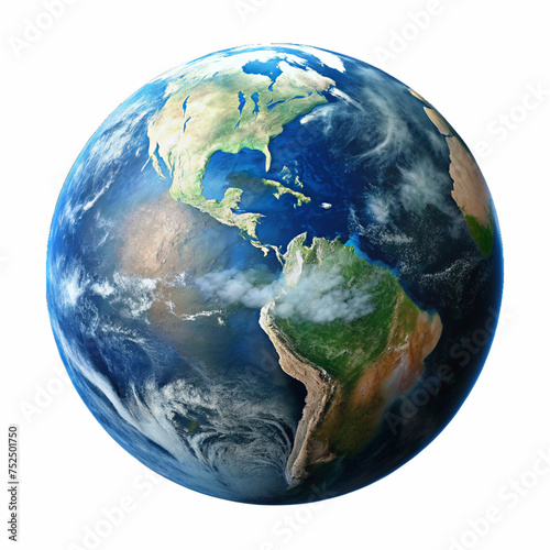Earth globe isolated on white