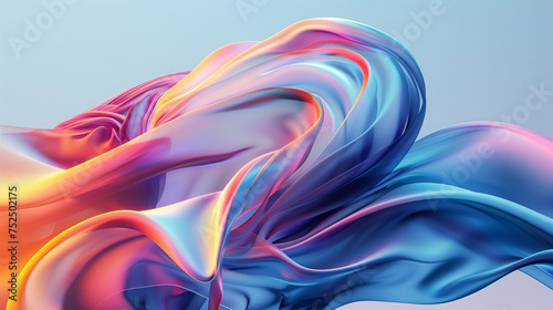 illustration of wavy rainbow cloth  dynamic flow
