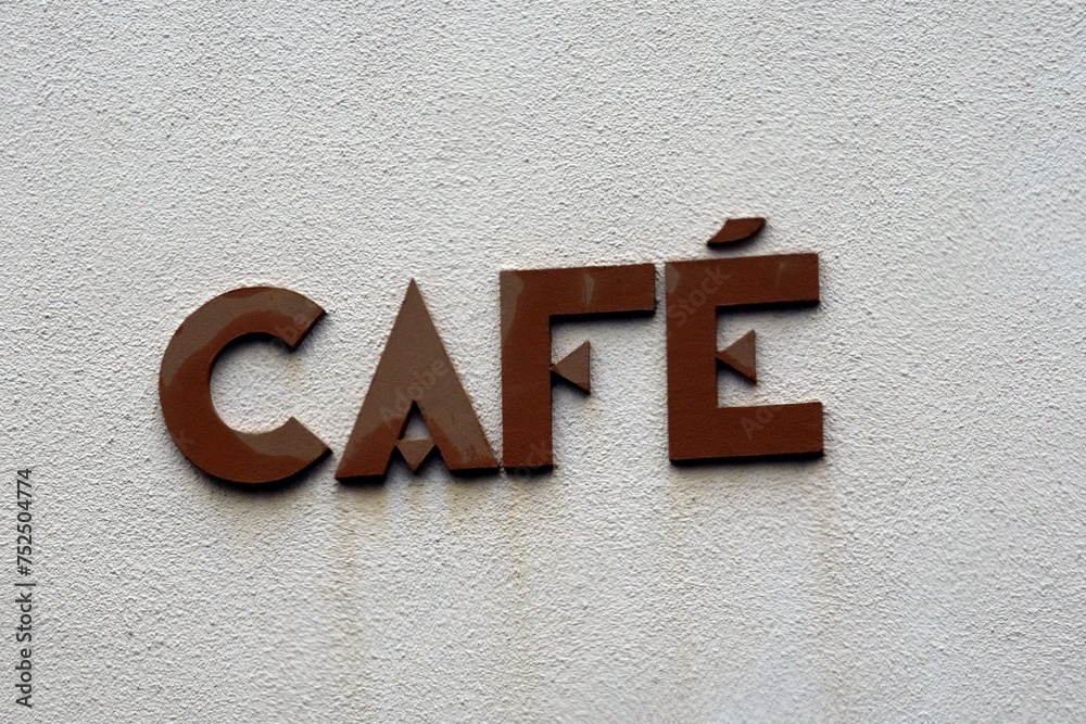 Rótulo de cafetería en Schoenfels, Luxemburgo Rótulo de cafetería en Schoenfels, Luxemburgo