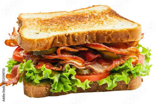 BLT Sandwich Isolated on a Transparent Background photo