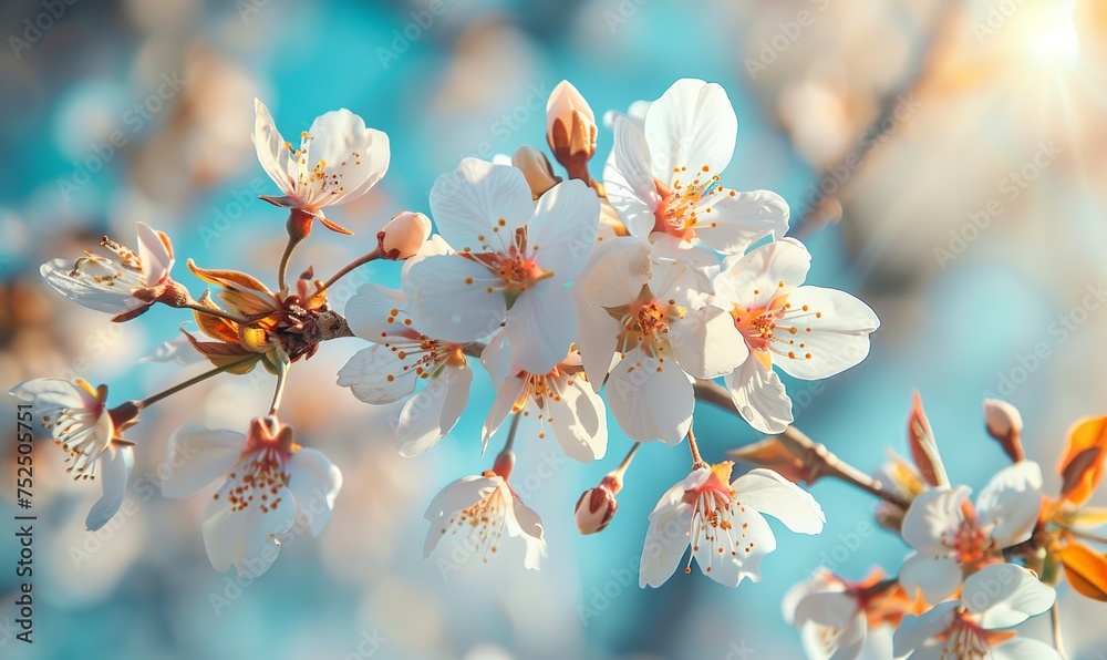 close up shot of blooming almond tree 