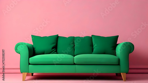 Green, pink, sofa, furniture, interior, design, decor, cushion, couch, red and green sofa