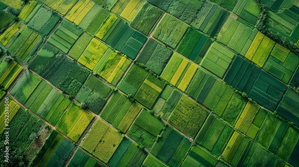 A drone view of sprawling agricultural fields A drone view of sprawling agricultural fields