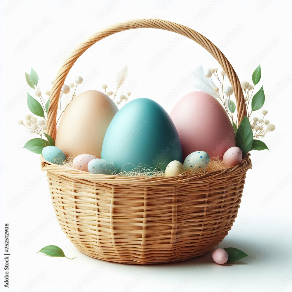basket with eggs

