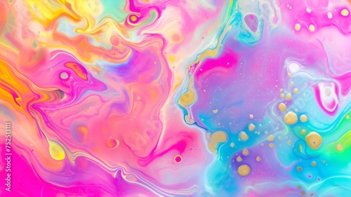 Vibrant Abstract Liquid Art Background with Swirling Colors and Gold Glitter  Creative Colorful Design Concept