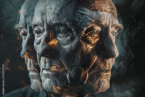 multiple images of an older man