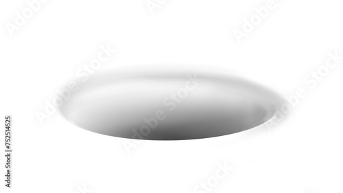 Mockup of a round hole with rounded edges. Deep. Isolated realistic transparent template, for location on any image. Png. © Nanotrillion