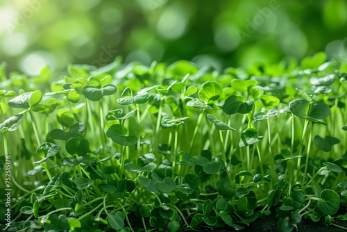 Lush microgreens  close-up  healthy eating concept