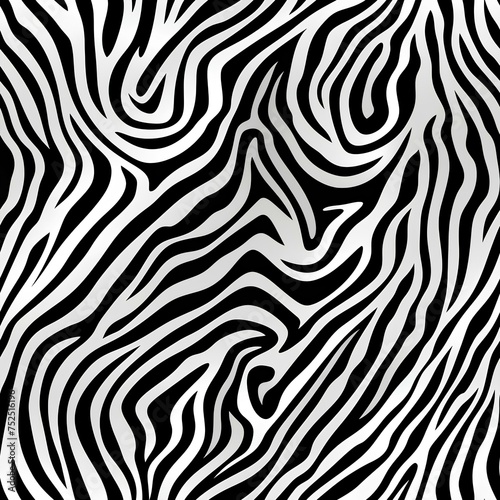 Abstract black and white zebra stripes background. Digital graphic and texture concept. Flat lay illustration for wallpaper  poster  banner  design  fabric 