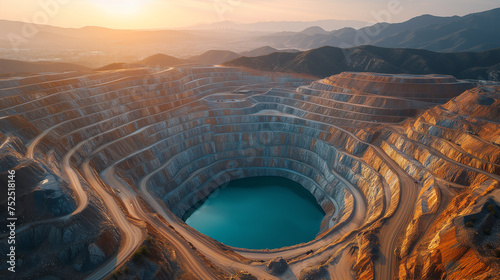 In the heart of the diamond mine, miners carefully extracting diamonds from earth's crust.