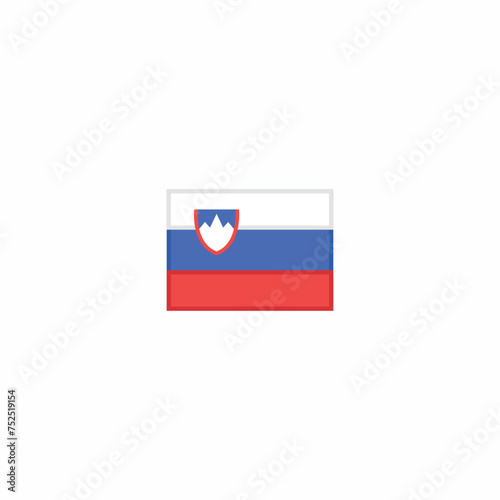 Slovenia Nation Minimalistic Flag Vector