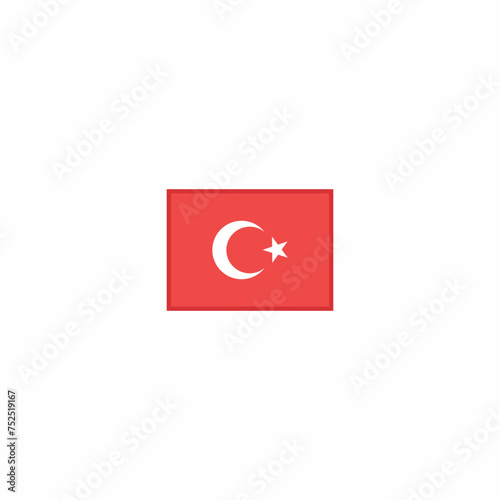 Turkey Nation Minimalistic Flag Vector