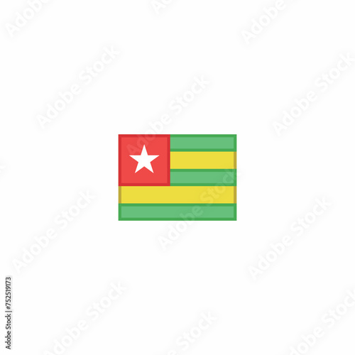 Togo Nation Minimalistic Flag Vector