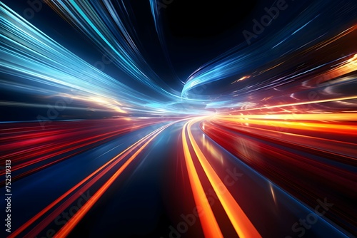 Speed motion on the road, high speed technology concept, abstract background