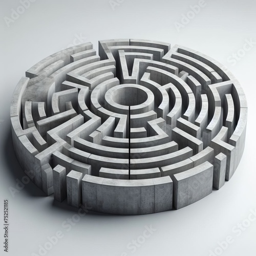 3d maze with render of a labyrinth 
