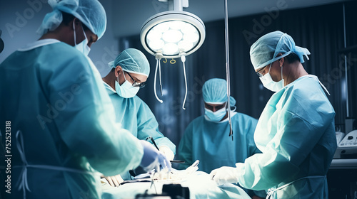 A group of doctors perform a complex operation on a patient in the operating room.