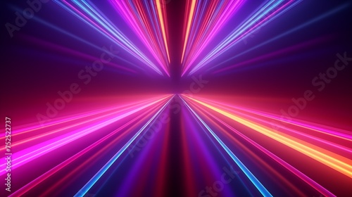 Flash rainbow abstract colorful background design. Multi-colored stripes and lines in perspective and converging into a point. Explosive glowing speed rays effect. Bright pattern wallpaper. AI artwork