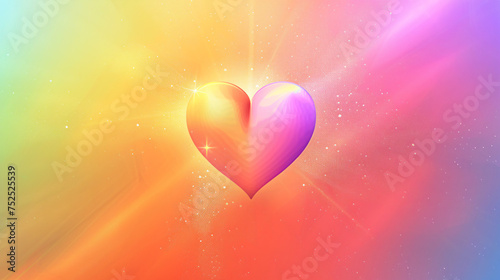 Smooth rainbow gradient background with heart shape