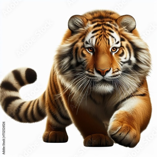 portrait of a tiger on white 