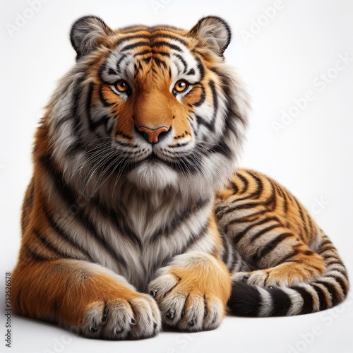 portrait of a tiger on white 