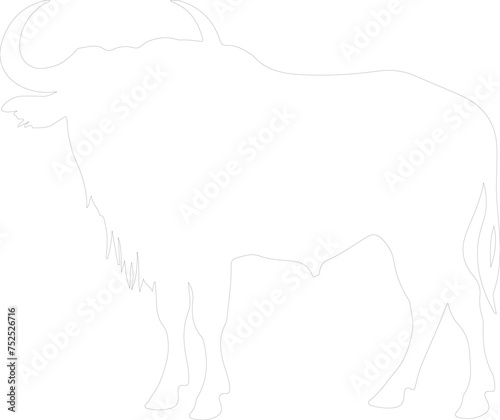 wildebeest outline