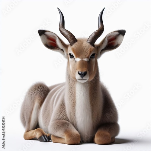 impala antelope in the savannah on white 