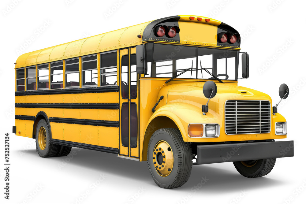 School bus isolated from white or transparent background School bus isolated from white or transparent background