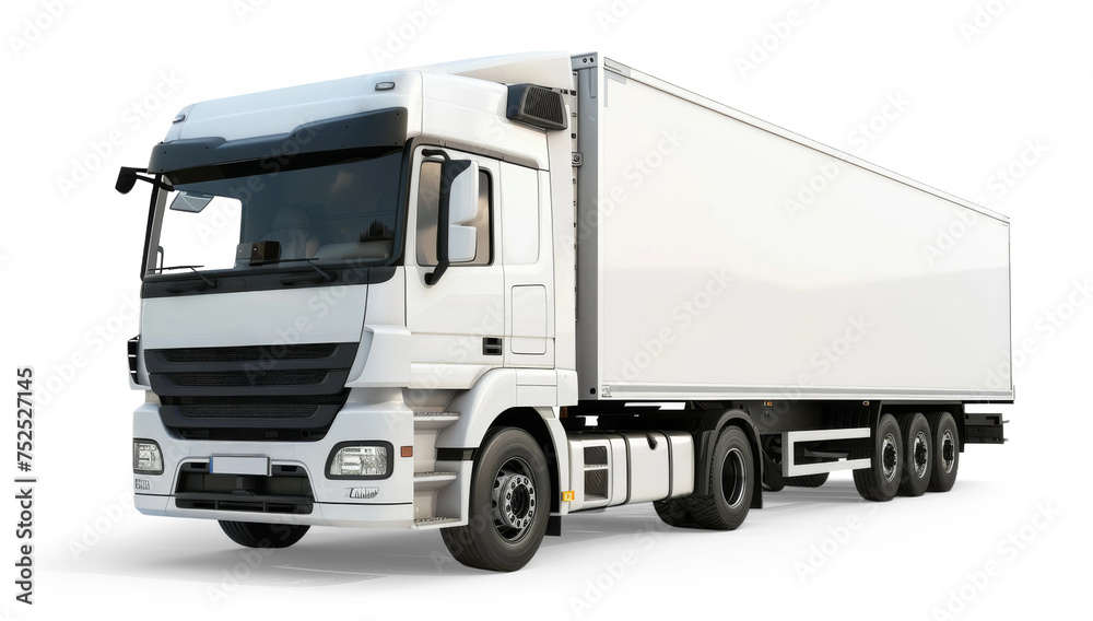 Transport truck isolated from white or transparent background