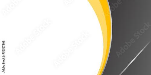 Gray and yellow metallic curve modern background with white space for text and message. template design