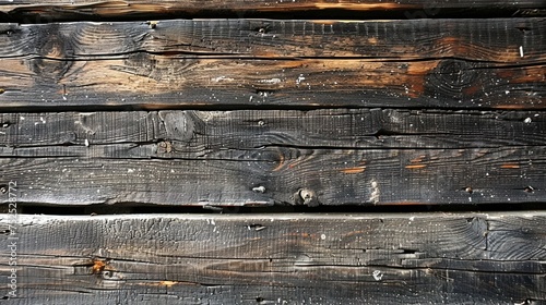 Close-up of weathered wood with deep grooves, showcasing its dark texture