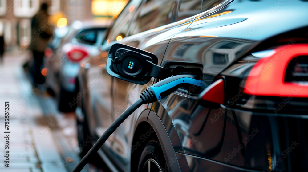 Charging аn Electric Car - Eco Transport Concept Charging аn Electric Car - Eco Transport Concept