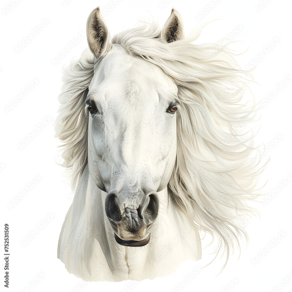 Portrait of a pretty white horse Portrait of a pretty white horse
