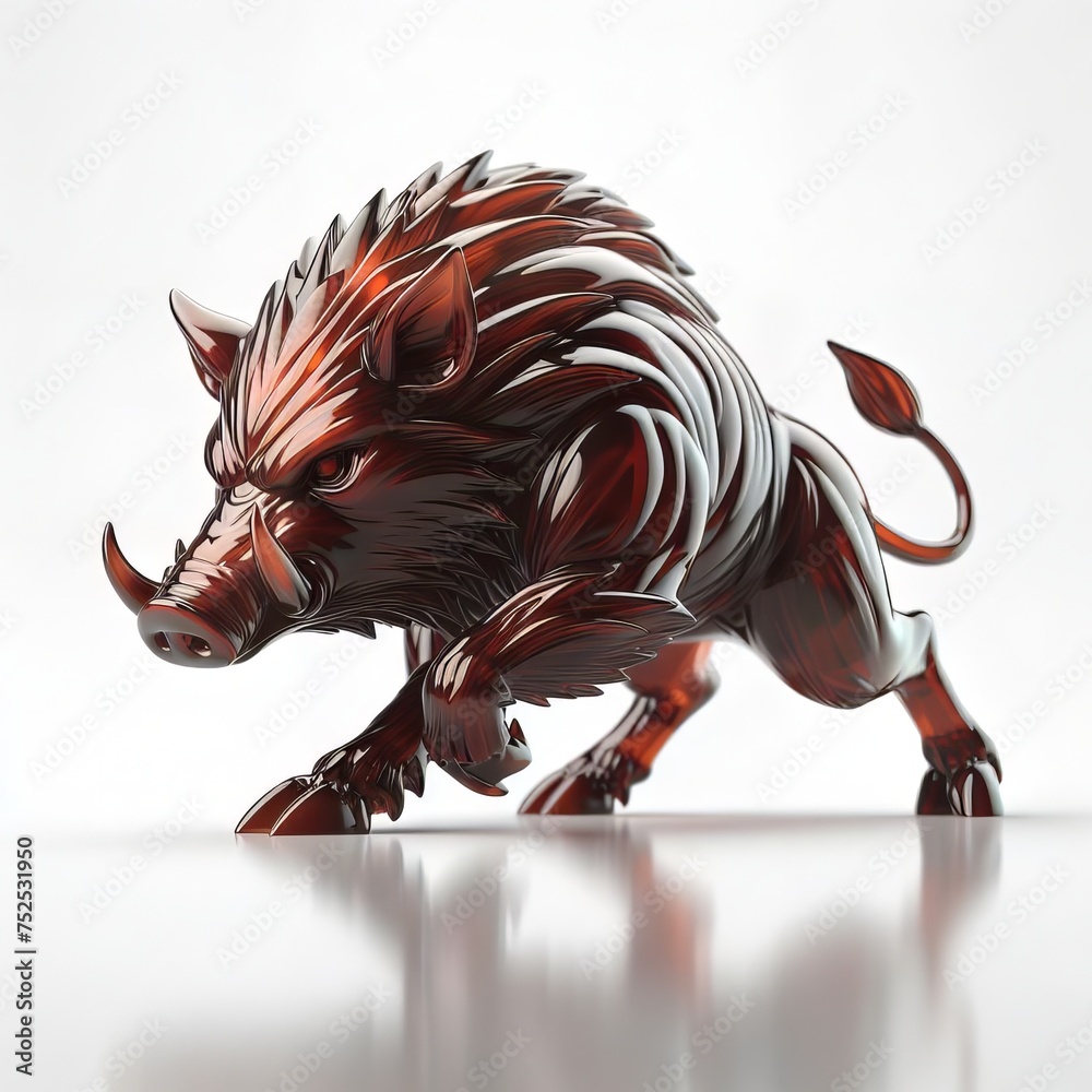 A beautiful glass figurine of an animal as a decorative object isolated from the background elaborated in detail A beautiful glass figurine of an animal as a decorative object isolated from the background elaborated in detail